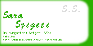 sara szigeti business card